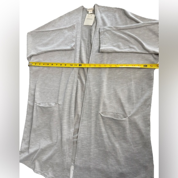DONNI Women’s Sandwash Cardigan OSFA Open Front Gray Pockets Casual Layering - Picture 6 of 8